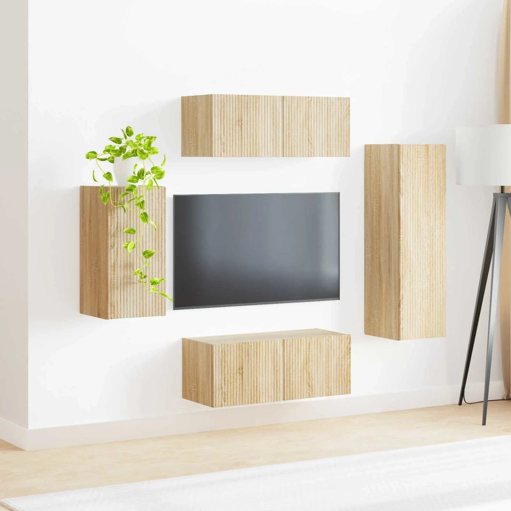 Set mobile TV 4 pcs Rovere Sonoma Legno multistrato