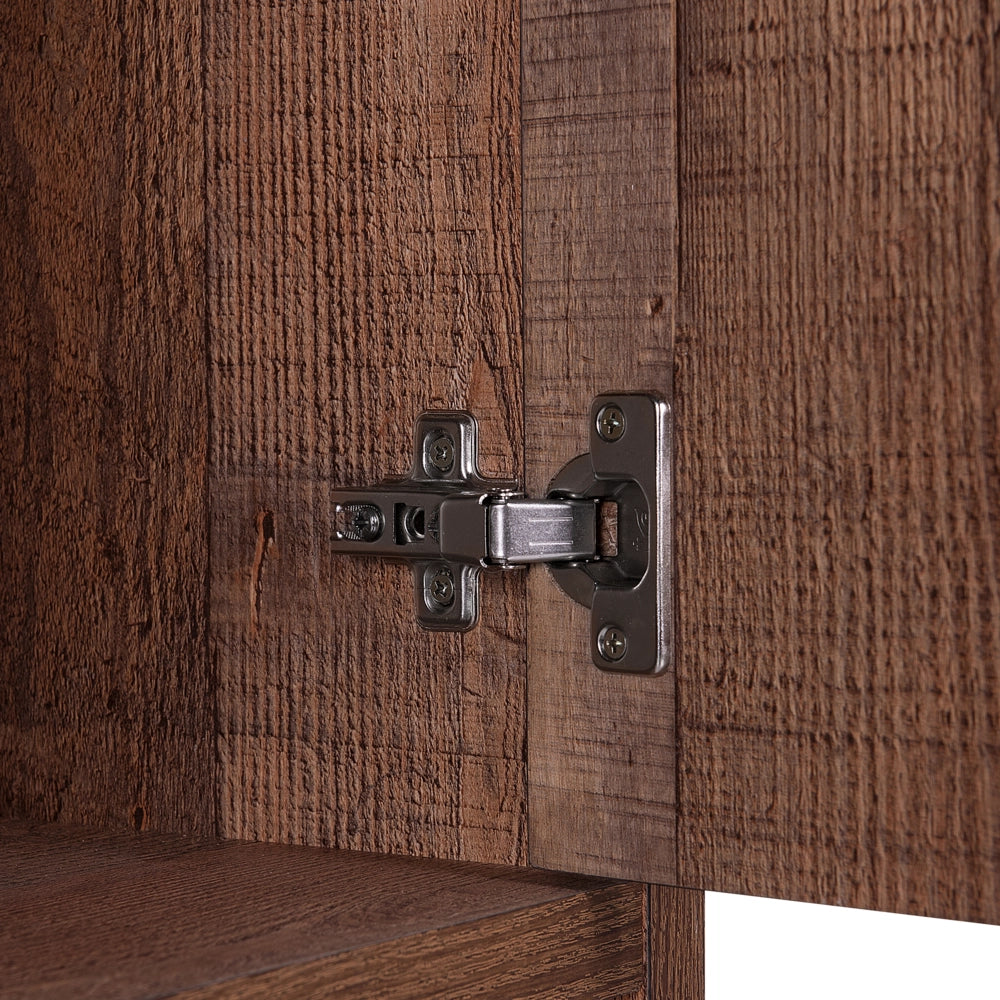 Libreria in Legno Chiaro con Gambe Nere 131 cm 2 Cassetti 1 Mobiletto 4 Ripiani Rustico