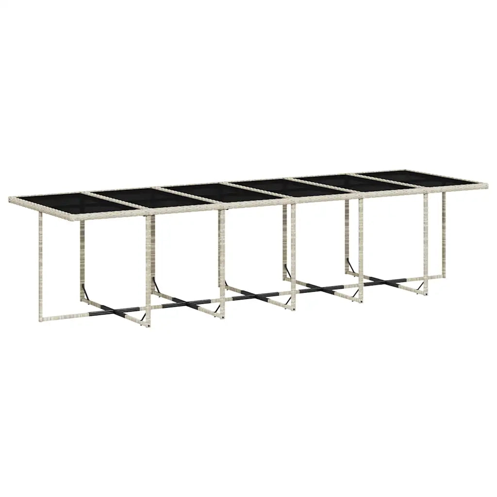 Set da Pranzo da Giardino 13pz con Cuscini Grigio in Polyrattan 3211307