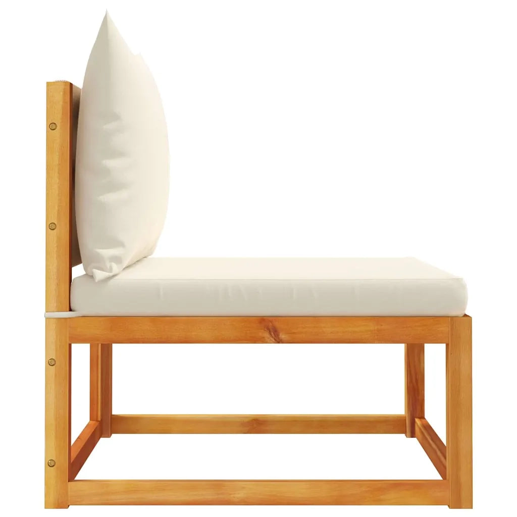 Divano da giardino senza braccioli con cuscini in legno di acacia e corda 4008165