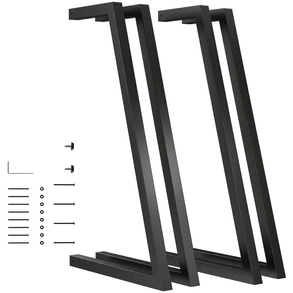 Gambe per Tavolo Quadrate Industriali Regolabili ¨C Minimal ¨C Nero 43x3x72 cm