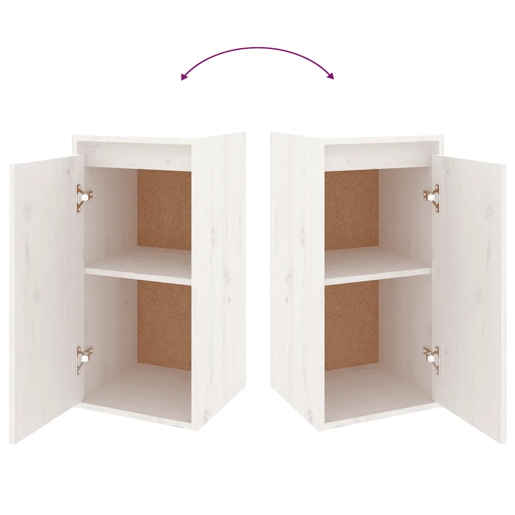 Mobili Porta TV 6 pz-Credenza per TV Bianchi in Legno Massello di Pino