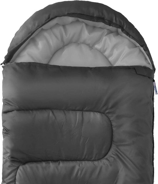 Sacco da letto per adulti - 3 stagioni leggero morbido spesso accogliente caldo sacco da letto per estate inverno campeggio escursioni outdoor viaggi per clima caldo e freddo - nero
