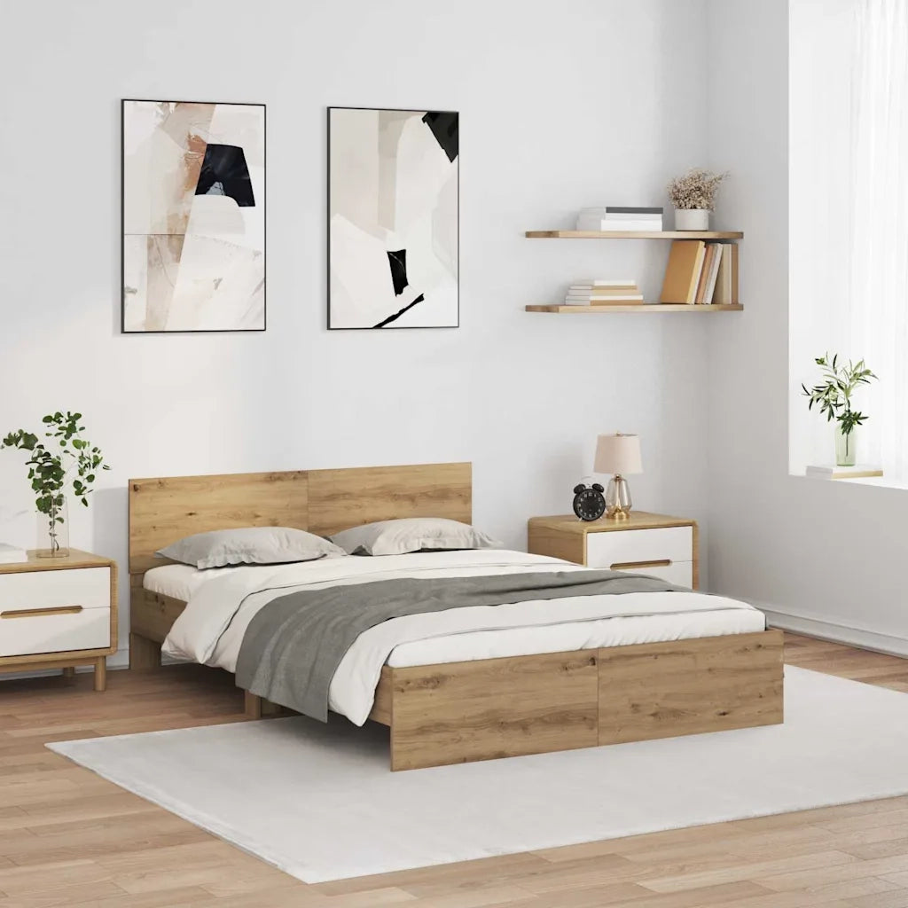 Letto matrimoniale | Letto per adulti | Struttura del letto Rovere artigianale 140 x 190 cm