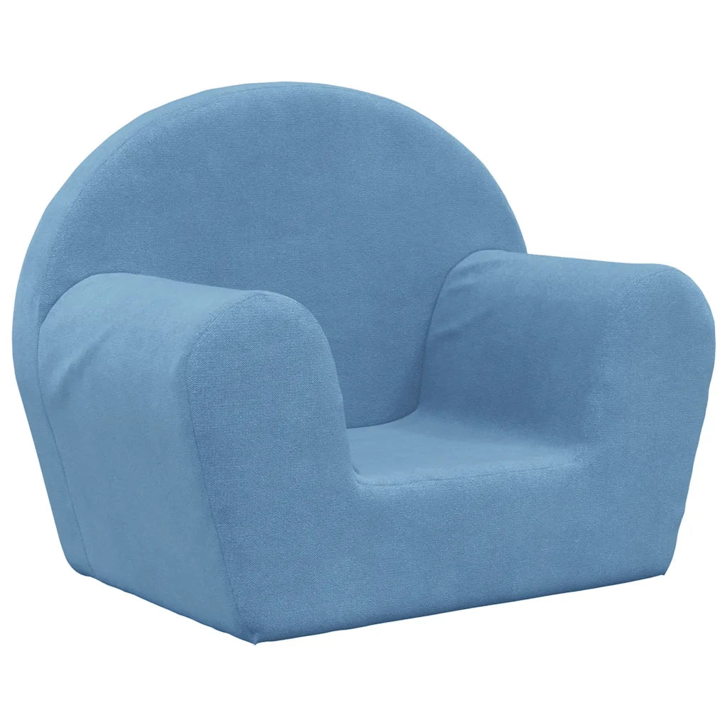 Divano per Bambini Blu in Morbido Peluche 356984
