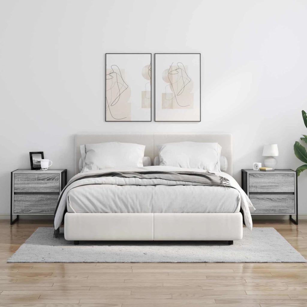 Comodino Grigio Sonoma 50 x 39.5 x 50 cm Legno multistrato 886684