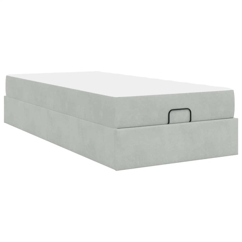 Struttura letto con materasso 2 pcs Grigio chiaro Velluto 3399522