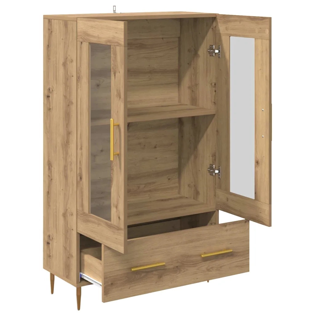 Credenza con Cassetto-Buffet-Armadio da cucina Rovere artigianale 69,5 x 31 x 115 cm 796736
