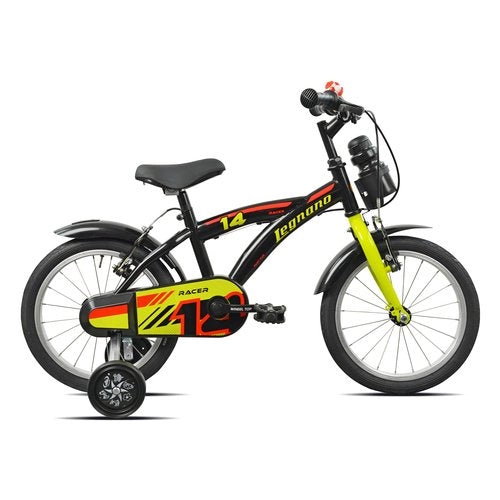 Bicicletta legnano 26l9700 bimbo con rotelle black lime glossy