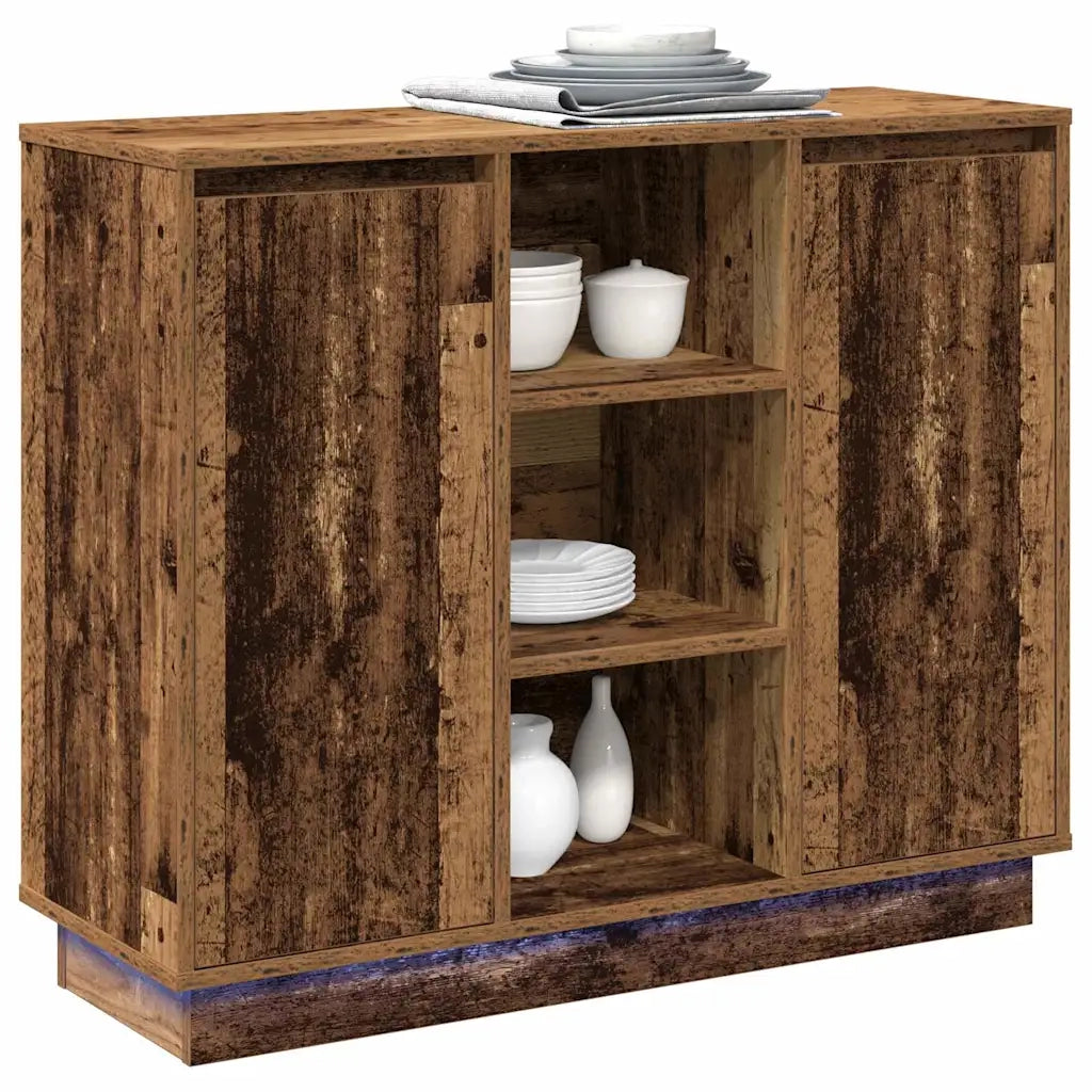 Madia LED Legno vecchio 90 x 32 x 75 cm Legno multistrato 869688