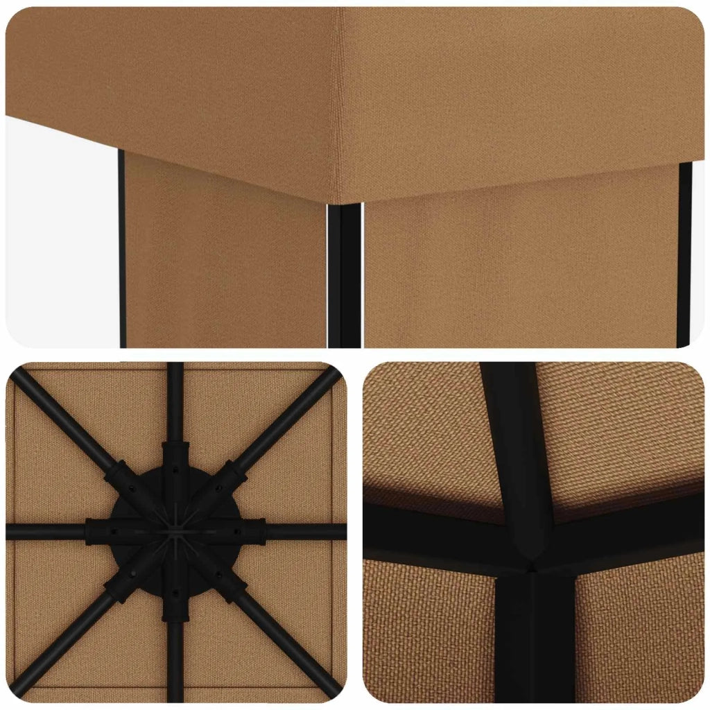 Gazebo 4 × 3 m Beige Poliestere e Acciaio 190 900373