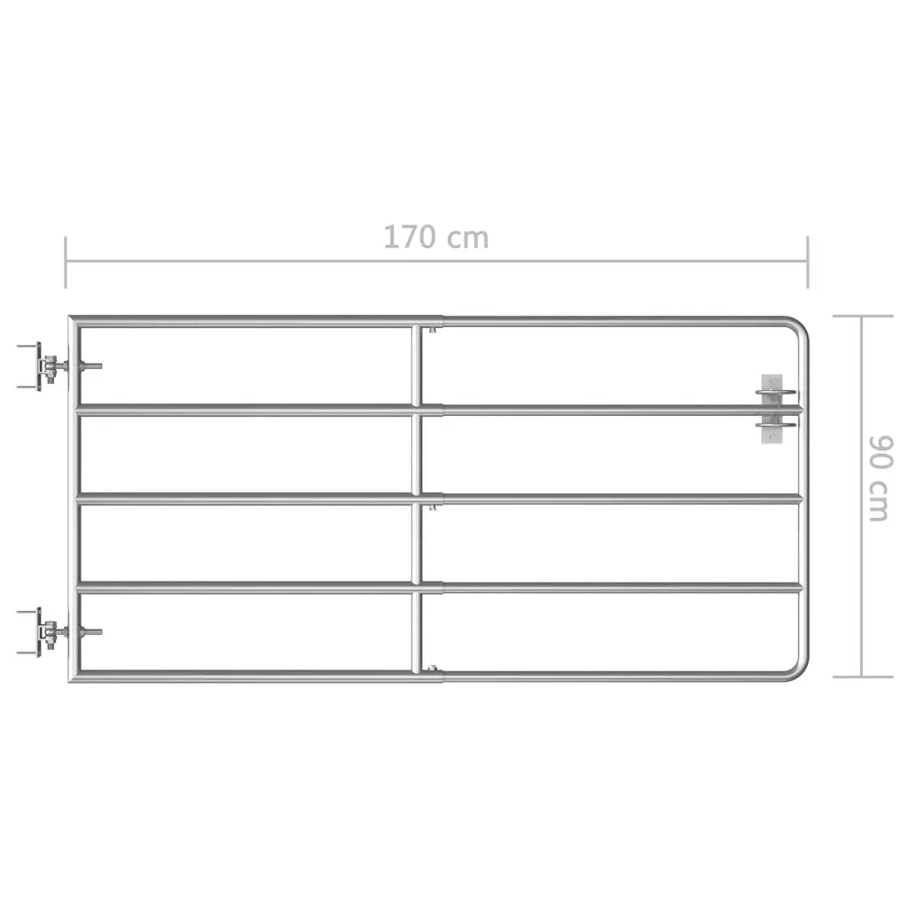 Cancello da Giardino in Acciaio 5 Sbarre (95-170)x90 cm Argento cod mxl 71777