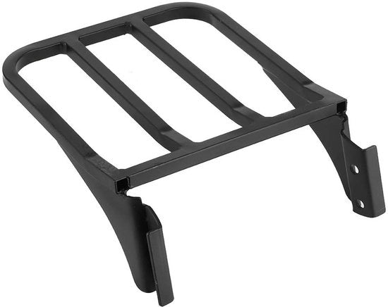 Bagagista per Motocicletta con Sostegno Laterale in Acciaio - Nero - Adatto per XL/FLST/FLSTC/FLSTSC - Ideale per Le Moto Harley Davidson XL/FLST/FLSTC/FLSTSC