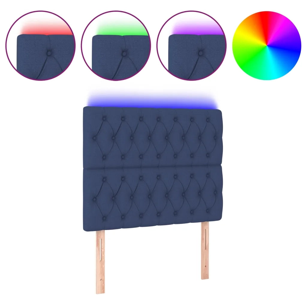 Testiera a LED Blu 100x7x118/128 cm in Tessuto 3122756