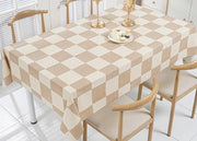 Tovaglia Antimacchia PVC Proteggi Tavolo Maniva Glitter Quadri - 140x190 - D9 Tortora