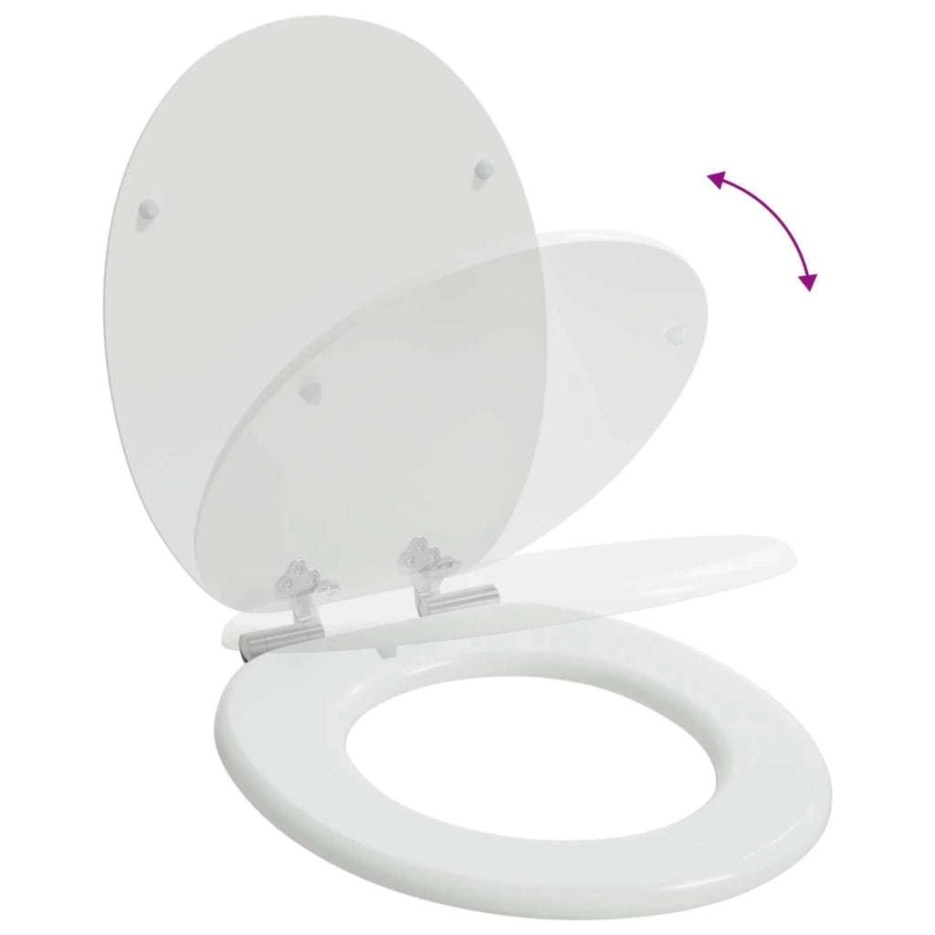 Sedile per toilette con chiusura morbida Bianco 44 x 38 cm 42027172