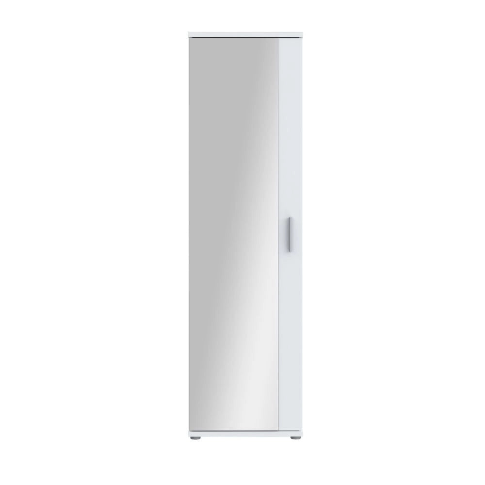 Mobile multiuso scarpiera Olimpia bianco con anta a specchio 50x35x179