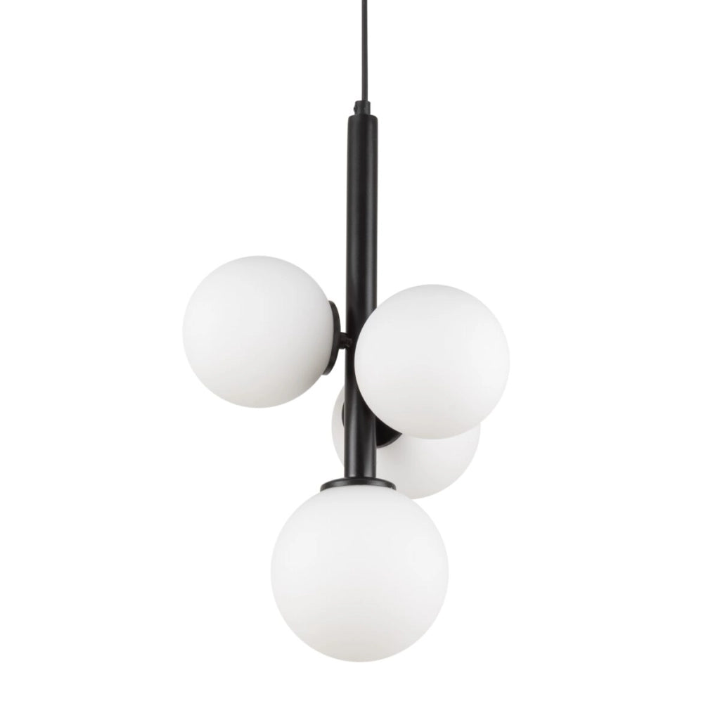 Lampada sospesa moderna nera Perla 4 sfere G9 Sigma