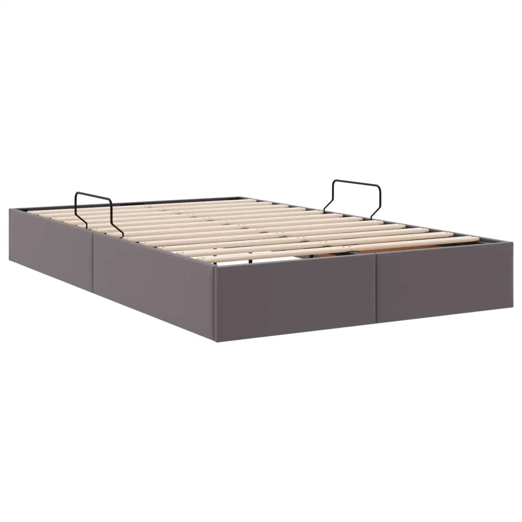 Letto ottomano Grigio 120 x 200 cm Pelle Sintetica 3442768