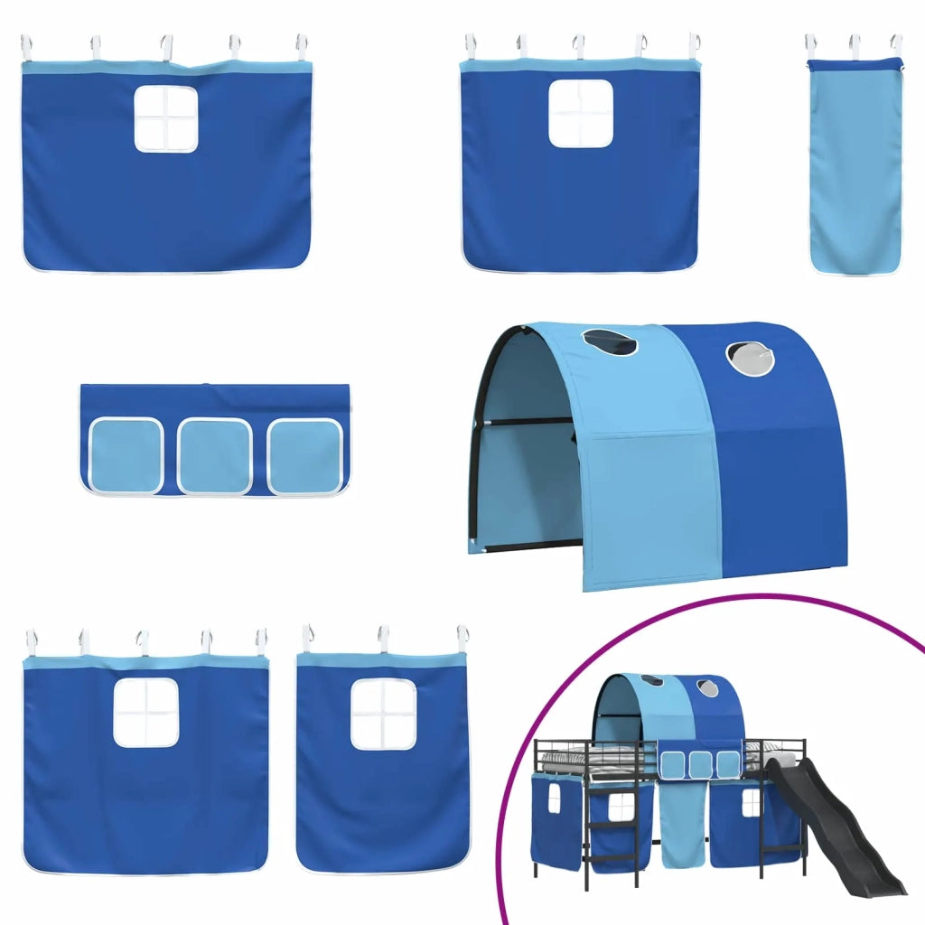 Struttura del letto loft per bambini Nero e Blu 107 x 200 cm