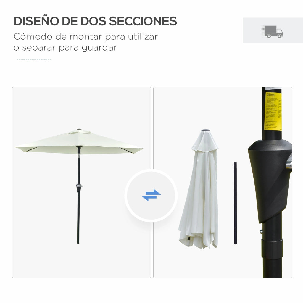 Ombrellone da Giardino ¨C Minimal ¨C Crema 230x216 cm