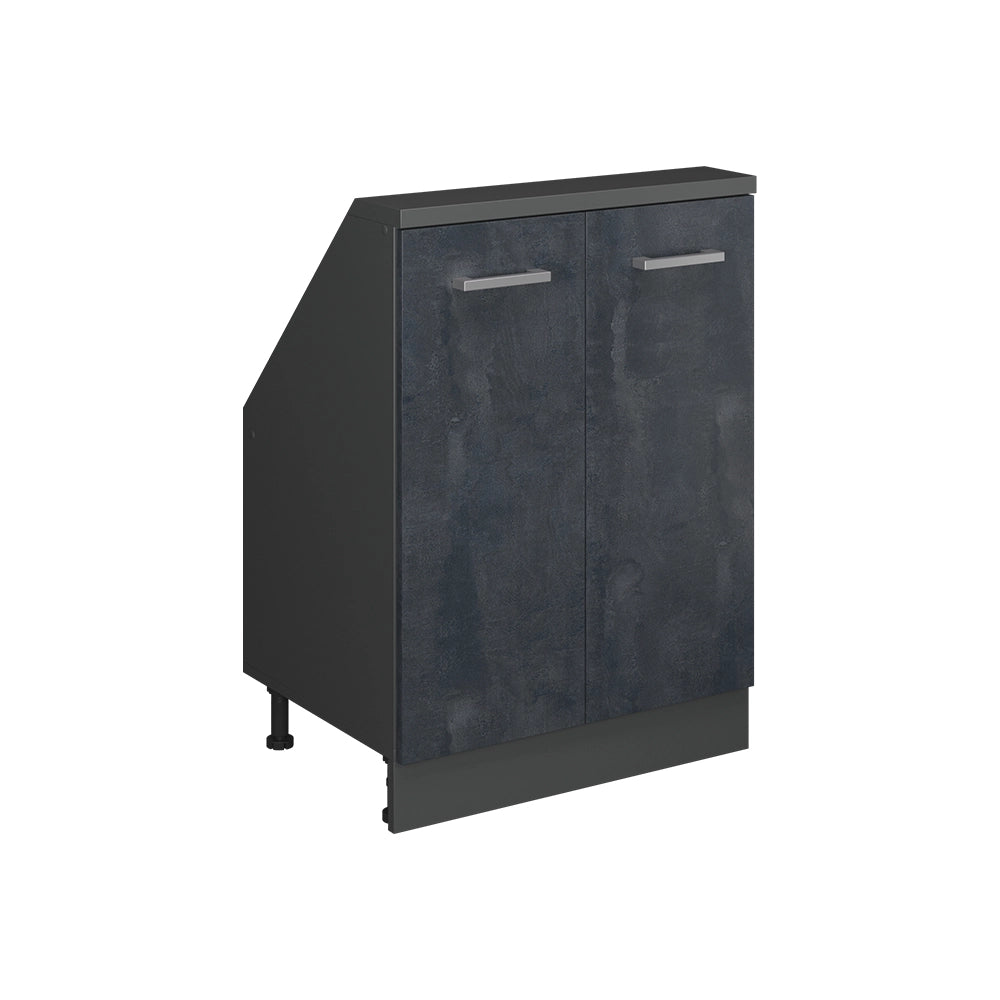 Mobile sottotetto Rion Calce nera/Antracite con 2 porte Vicco