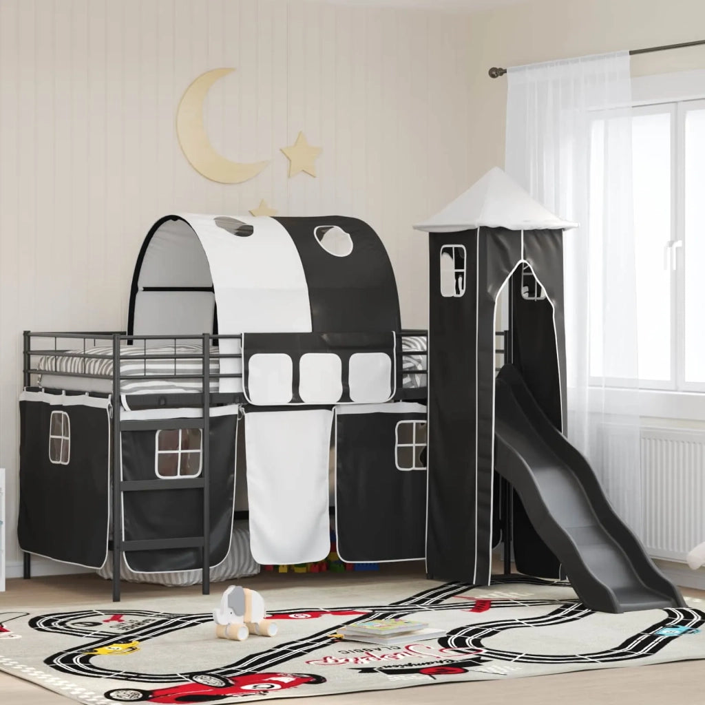 Struttura del letto loft per bambini Nero 100 x 200 cm Metallo 42020874
