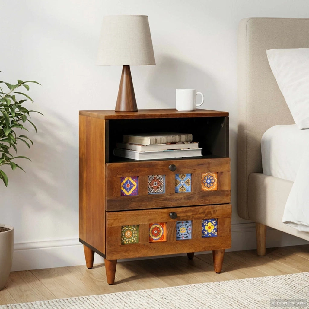 Armadio da Notte con cassetto Marrone 50 x 33 x 62 cm 4018234
