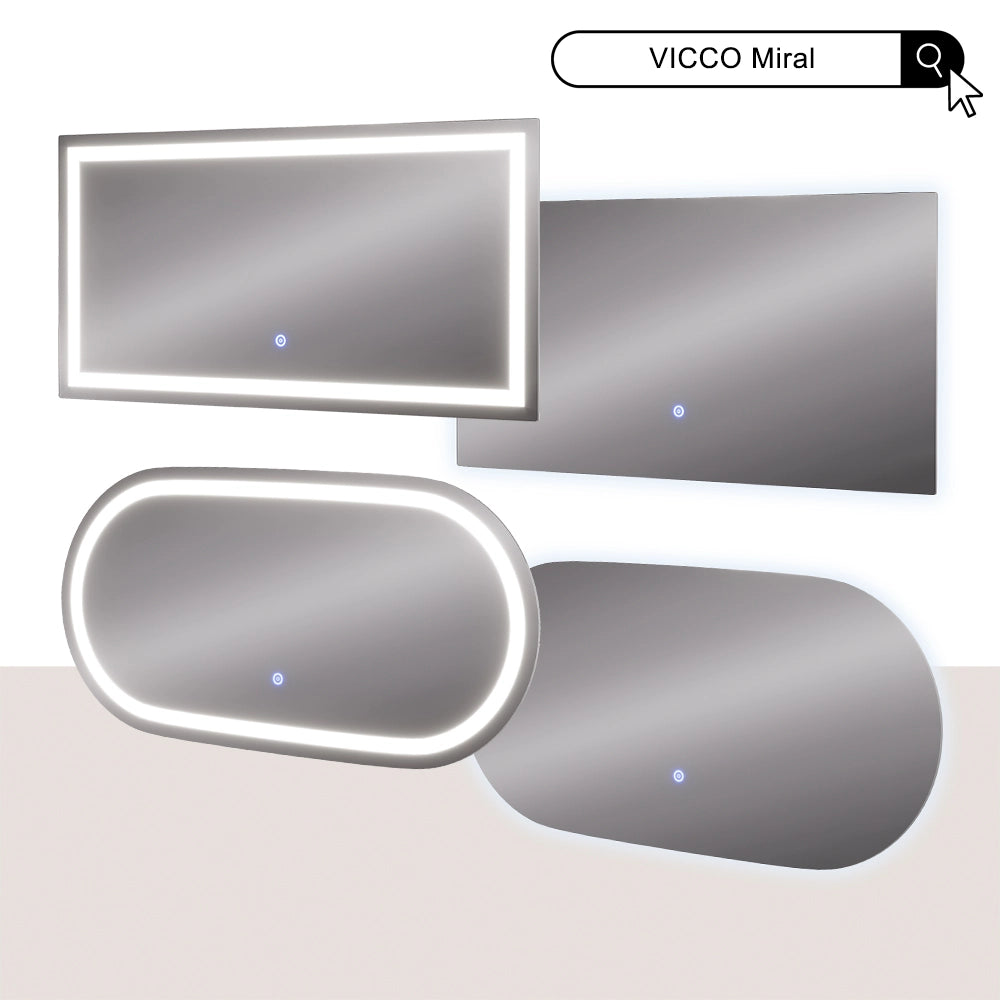 Vicco Specchio bagno Vetro 100 x 50 cm con retroilluminazione