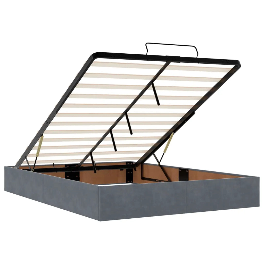 Letto Ottomano con Materasso e LED Grigio Scuro 140 x 200 cm 3457216