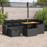 Set Divani da Giardino con Cuscini 8 pz Nero Polyrattan Acacia 3328000