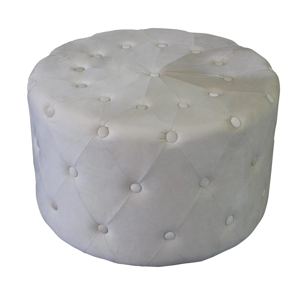 Pouf contenitore rotondo in velluto -  PASCAL