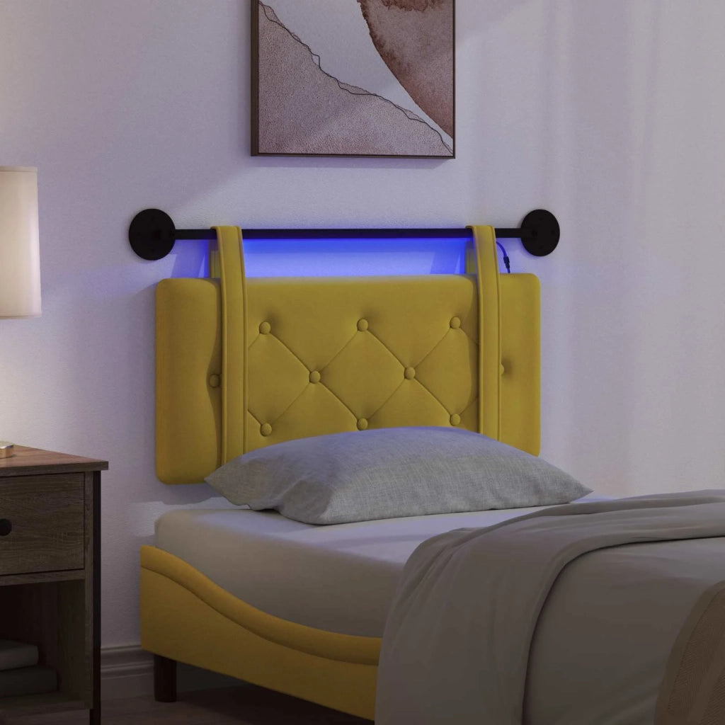 Testiera sospesa Con luce LED Giallo Velluto 3424063
