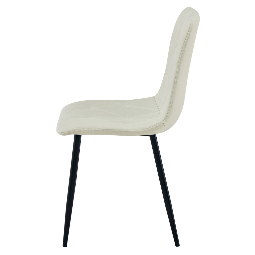 Set di 2 sedie Libra in tessuto beige e gambe nere