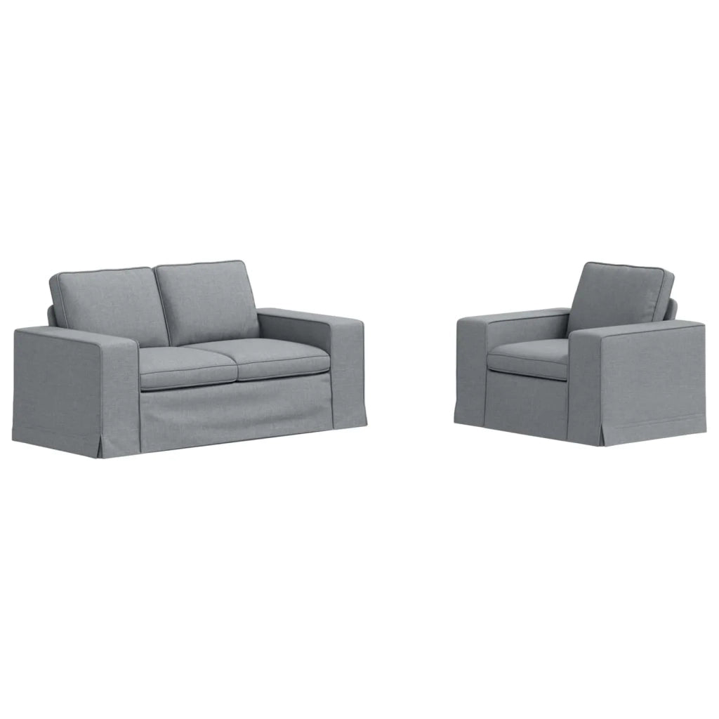 Set di divani 2 pcs Grigio chiaro 162 x 80 x 82 cm Tessuto 3407500