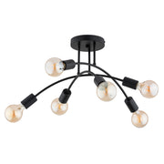 Plafoniera loft nera metallo Alfa Lanti 6xE27 55cm
