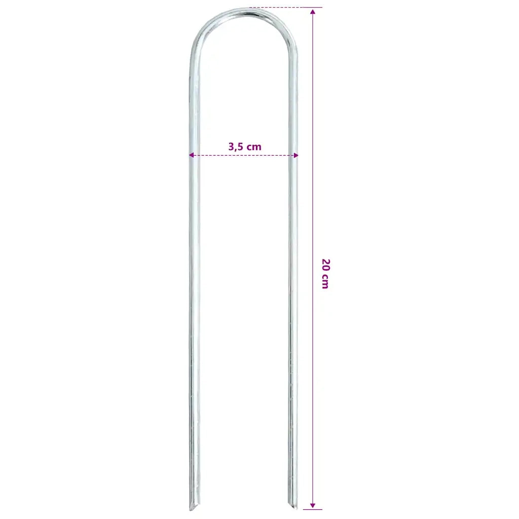 Picchetti da Terra a Forma di U 25 pz 20x3,5 cm Acciaio Zincato CFW3418466