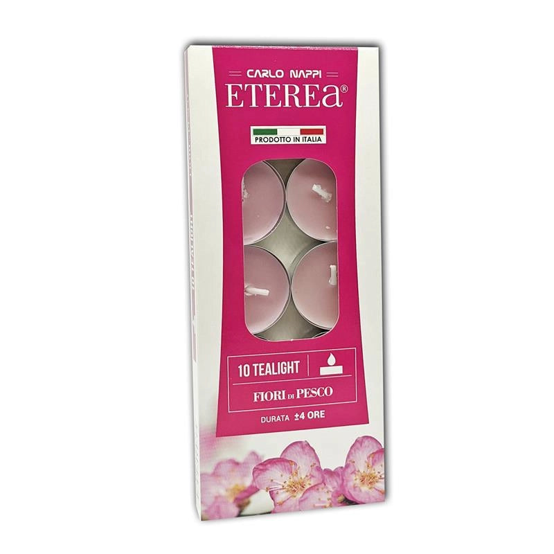 TEA LIGHT IN SET DA 20 PEZZI AI FIORI DI PESCO