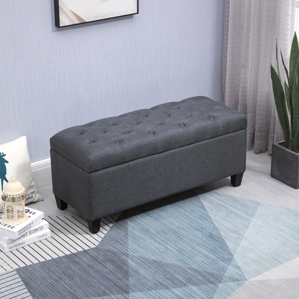 Pouf contenitore ¨C Minimal ¨C grigio scuro 100x40x44 cm