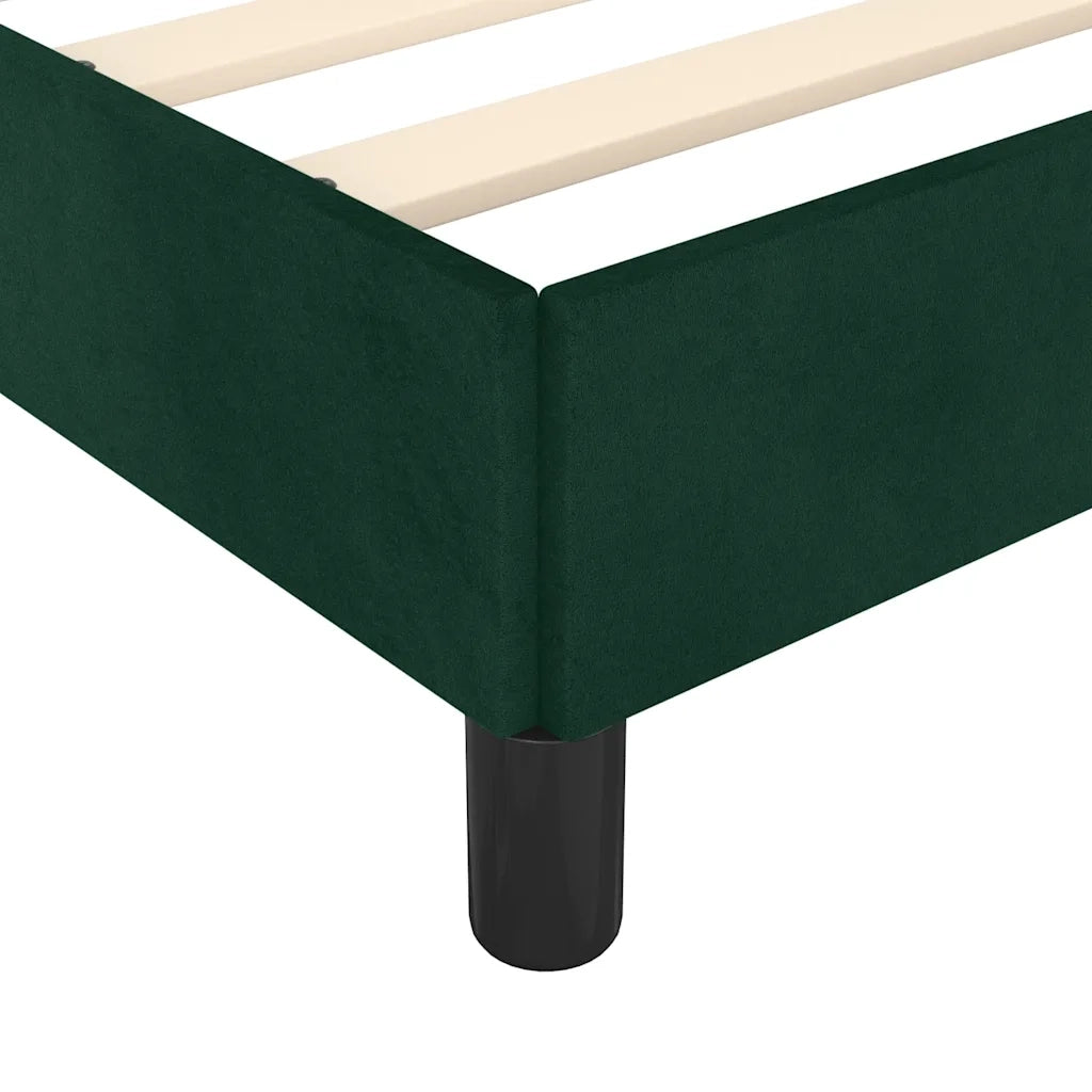 Letto singolo | Letto per adulti | Giroletto senza Materasso Verde Scuro 90x200 cm in Velluto