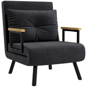 Poltrona Letto Reclinabile con Cuscino ¨C Minimal ¨C Nero 63x73x81 cm