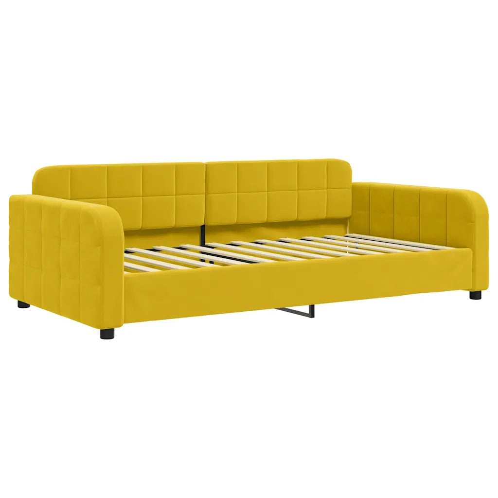 Divano letto | Sof¨¤ letto | Letto singolo con Materasso Giallo 90x200 cm in Velluto