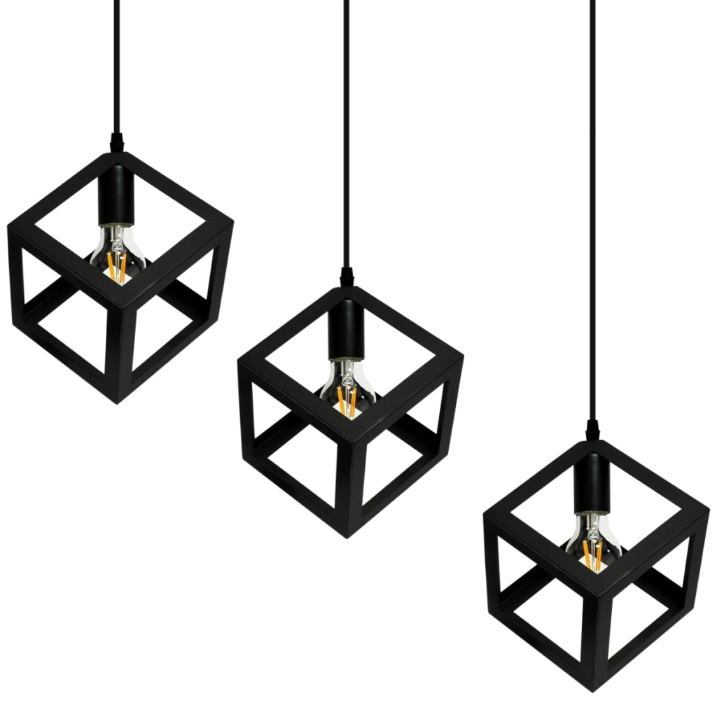 Polux Sweden lampada a sospensione nera 3xE27 metallo