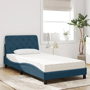 Letto con Materasso-Struttura Letto con Materasso Blu 100x200 cm in Velluto