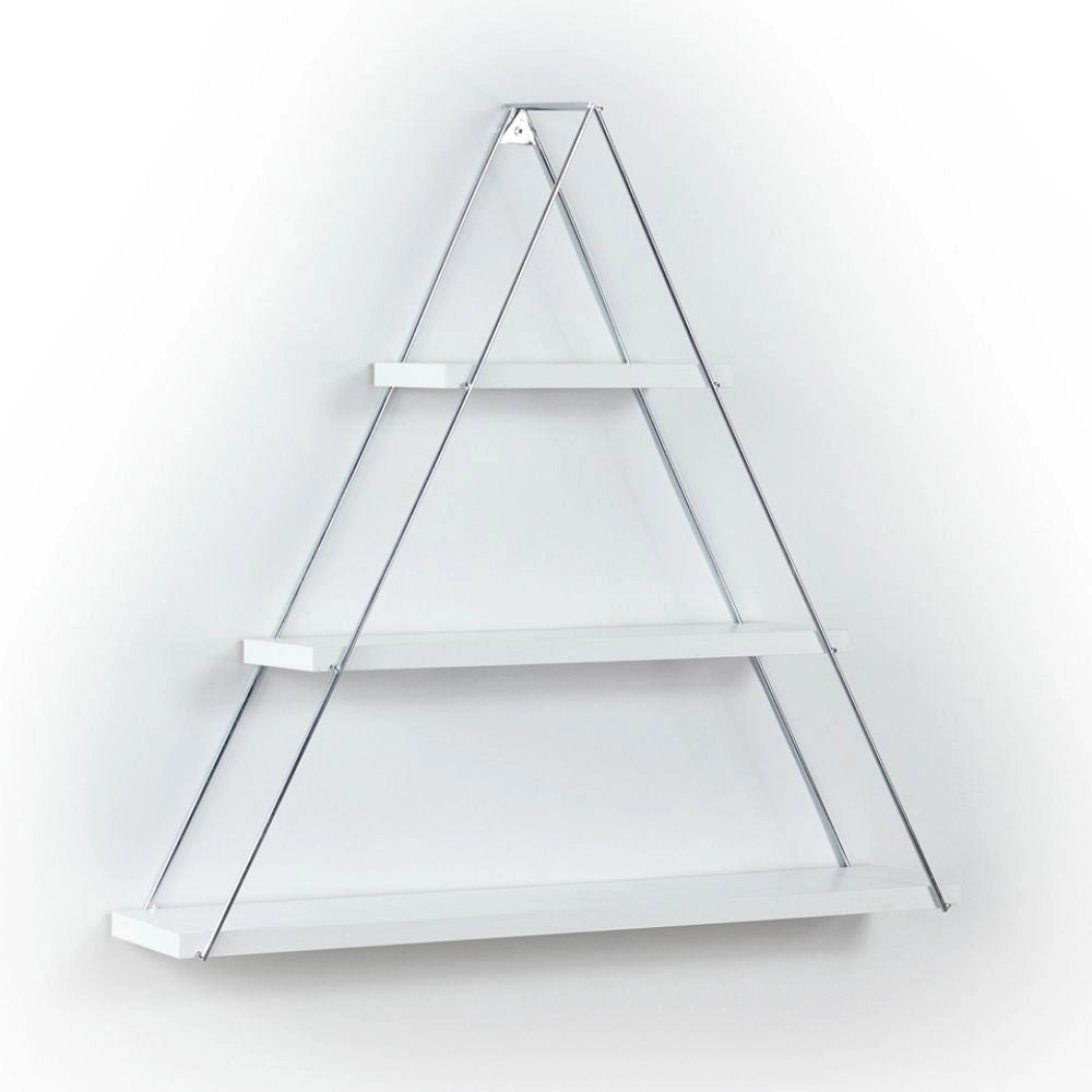 Mensola triangolare 3 ripiani Moset bianco