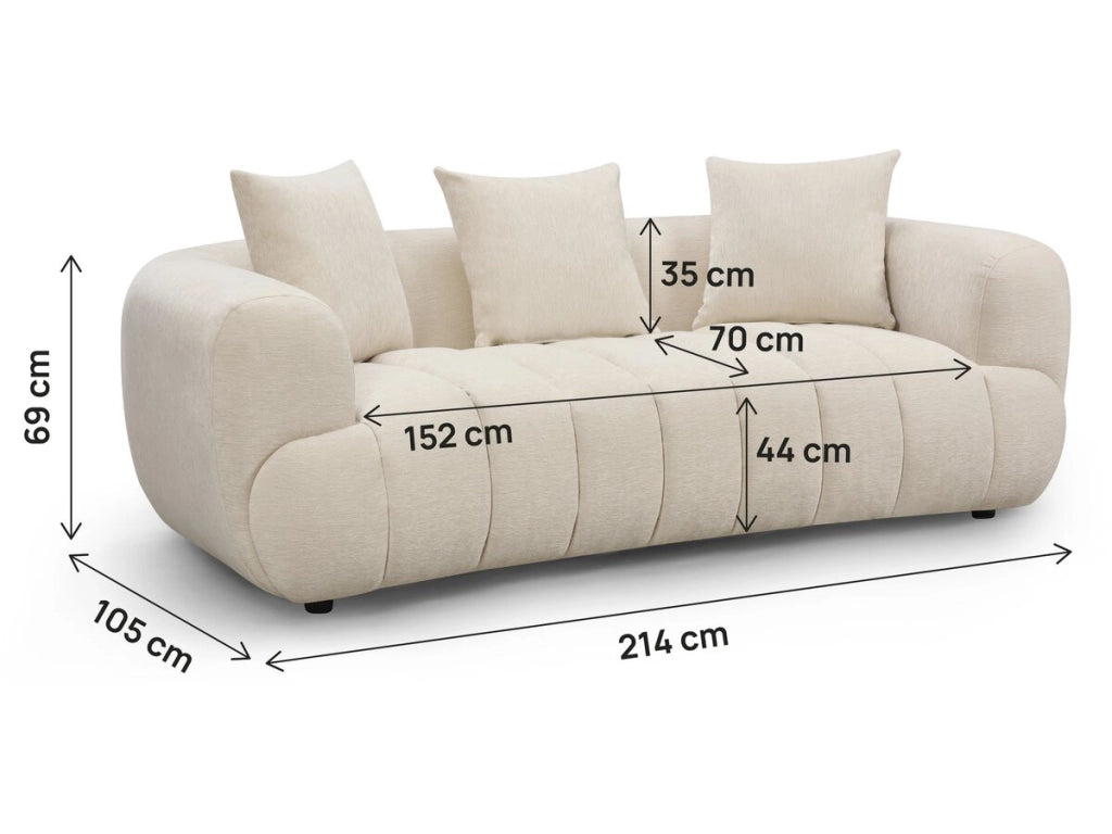 Divano lineare "La Fayette" - 3 posti - Beige