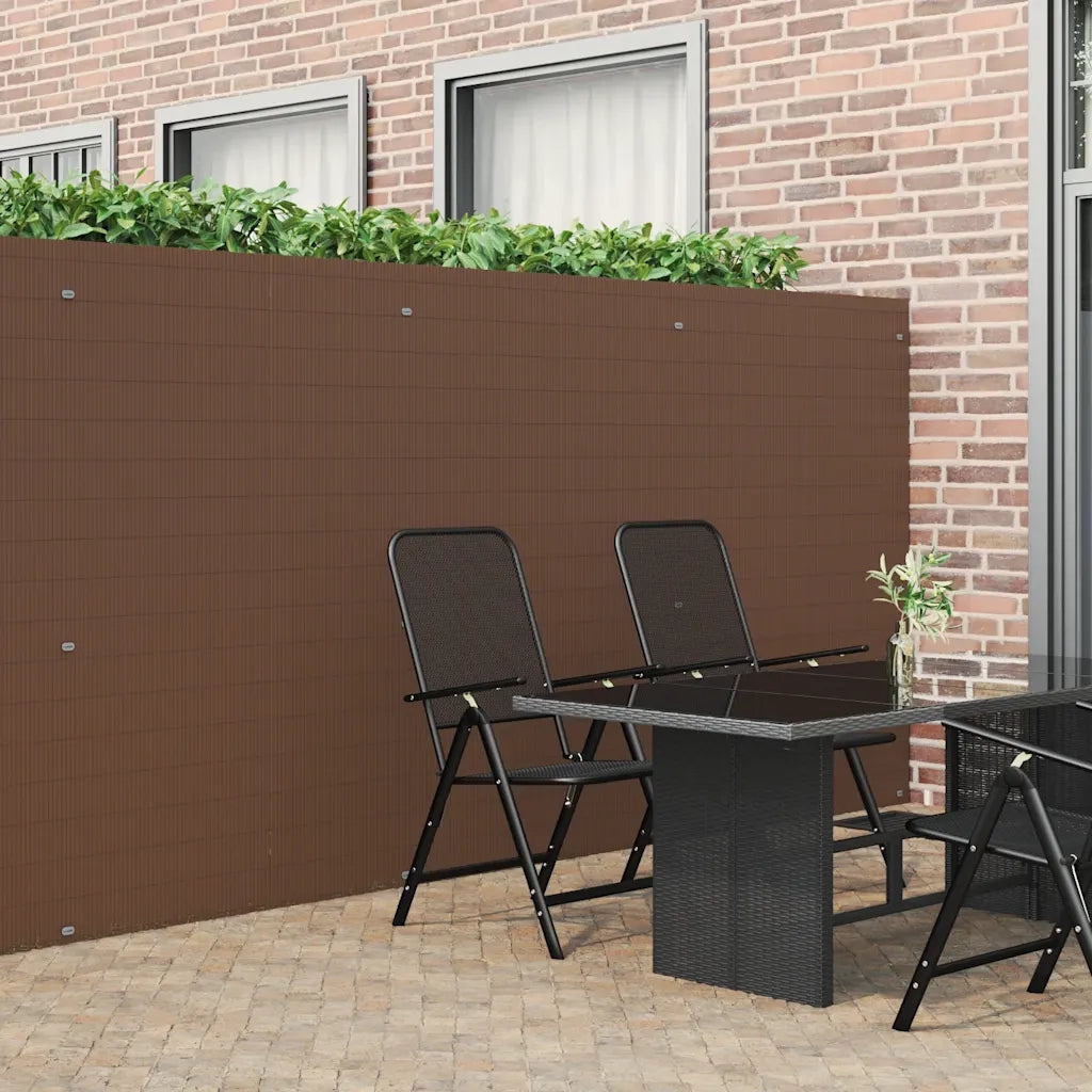Recinzione da Giardino Bifacciale Marrone 1,8x3 m in PVC 42002621