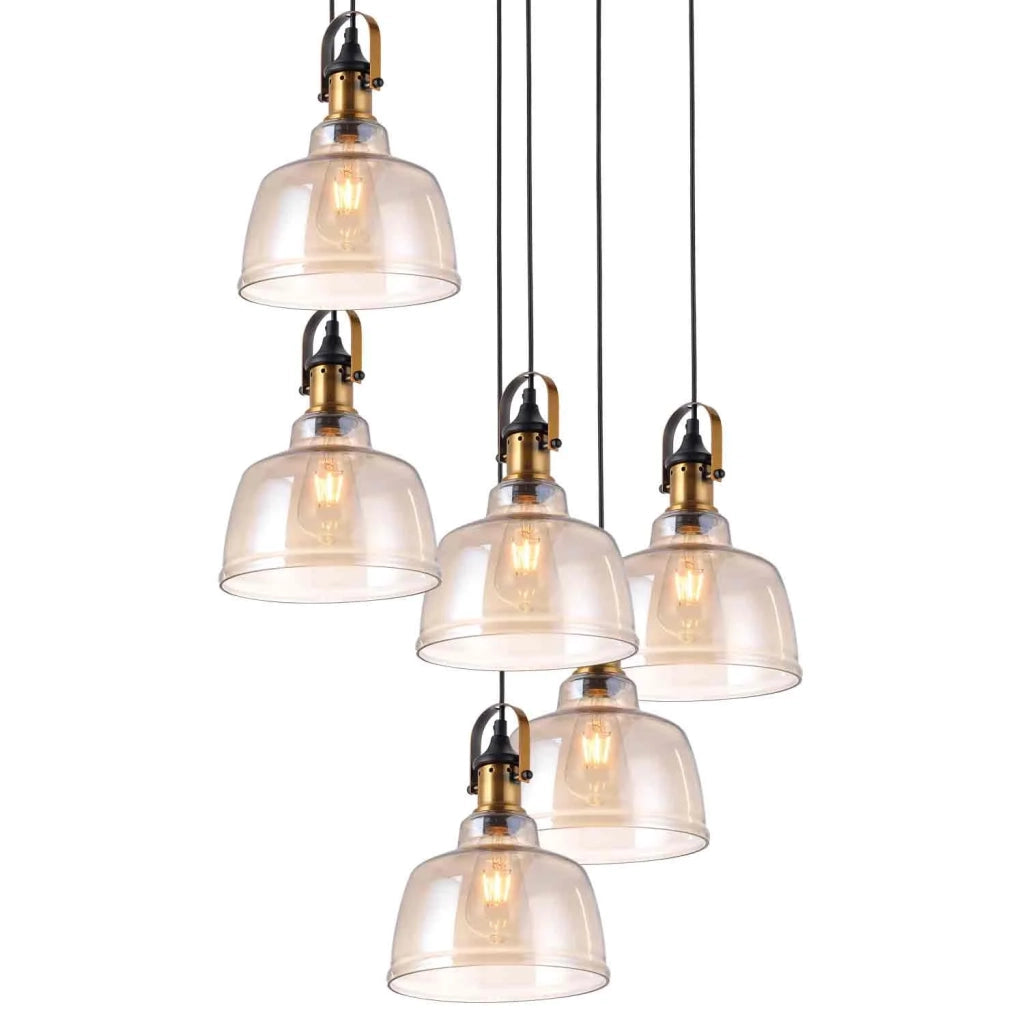 LÚZETE - LAMPADA DA SOFFITTO 6 LUCI FEBBRAIO CRISTALLO CHAMPAGNE E27