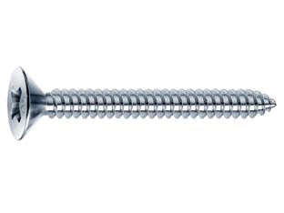 VITI AUTOFILETTANTI TESTA SVASATA PIANA ACCIAIO ZINCATO BIANCO- - ø mm.2,9x9.5 - 1000 pezzi MUSTAD