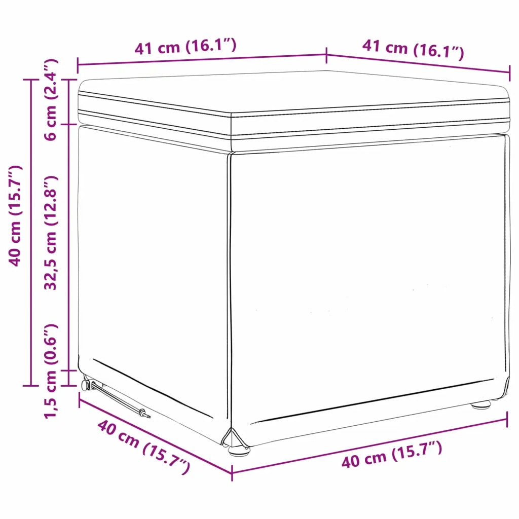 Pouf Grigio chiaro Tessuto e Legno Ingegnerizzato 876743